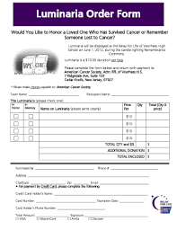 To remember or honor a loved one who has been touched by cancer, the american cancer society sponsors this ceremony. Relay For Life Luminaria Form Fill Online Printable Fillable Blank Pdffiller