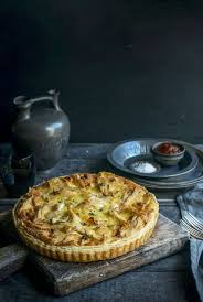 Chicken Potato Brie And Thyme Tart With Onion Jam Tart Recipes Food Recipes
