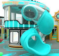 Space themed trampoline slide ball pool indoor playground