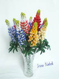 Lupine From Beads Flowers From Beads Beaded Flowers Glass Etsy In 2021 Beaded Flowers French Beaded Flowers Seed Bead Tutorial