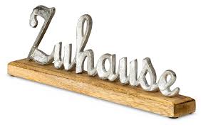 Deko zuhause / 14 produits. Schriftzug Zuhause L40 5cm Metall Silber Mango Holz Tischdeko Deko Aufsteller Ebay