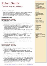 It is customizable and ready to post to job boards. Construction Site Manager Resume Samples Qwikresume