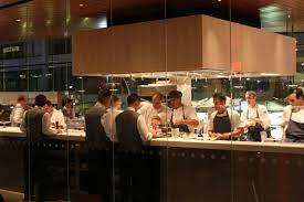 Semi Open Kitchen Service Area Glass Partitions Open Kitchen Restaurant Kitchen Design Open Bar Design Restaurant