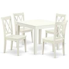 Square 36 Inch Table And 2 Double X Back Chairs Number Of Chairs Option 5 Piece Sets 4 White Solid Wood Dining Set Nook Dining Set Dining Room Table Set