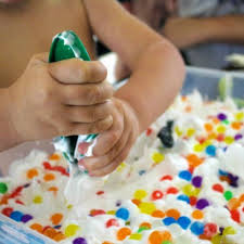 Simon says…jump up and down etc. 25 Spectacular Shaving Cream Activities