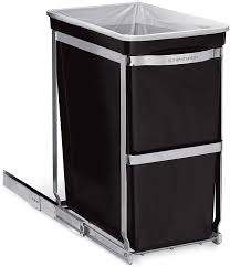 It comes with two removable bins so you can separate any food waste from your recycling for easy sorting and disposal. Simplehuman Cw1124 30l Pull Out Bin Polished Heavy Duty Steel Frame W 24 9cm X H 48 5cm X D 45 0cm Amazon Co Uk Home Kitchen