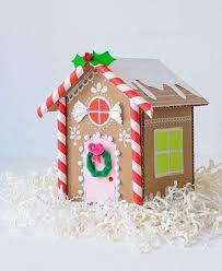 How To Make A Cardboard Gingerbread House For Christmas Cut the 2 front top flaps into a point (find the center and mark lines. cardboard gingerbread house for christmas