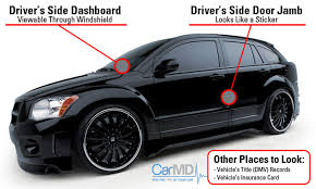 Where To Find Vin Number Carmd