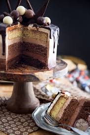 Triple Chocolate Ombre Cake Recipe Milk Chocolate Cake Birthday Cake Chocolate Chocolate