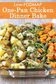 Low Fodmap One Pan Chicken Dinner Bake Delicious As It Looks Recipe Low Fodmap Diet Recipes Fodmap Recipes Fodmap Diet Recipes