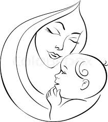 Beautiful Mother Silhouette With Baby In A Sling Description From Canstockphoto Com I Search Mothers Day Drawings Line Art Drawings Mother And Baby Paintings