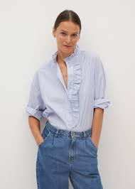 Firfirli Koton Gomlek Kadin Mango Turkiye 2020 Gomlek Kadin Mango