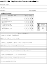 Employee Evaluation Form Template Evaluation Employee