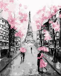 Eiffel Tower Diy Paint By Numbers Kits Wm 833 Eiffel Tower Painting Colouring Wall Art Diy Painting