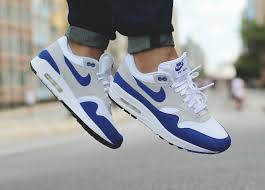 Nike Air Max 1 Og Anniversary Game Royal White 2017 By Limpa Vias Mens Nike Shoes Nike Shoes Outlet Nike Shoes Women