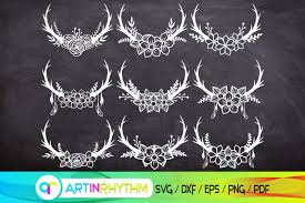Download Floral Deer Antlers Svg Deer Antlers Svg Deer Svg Antler Svg Crella