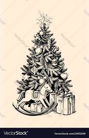 Vector Sketch Christmas Tree With Decoration And Gifts Vector Download A Free Preview Or High Q Christmas Tree Drawing Christmas Sketch Christmas Tree Sketch
