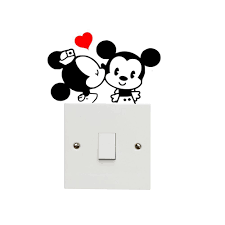 Cartoon Mouse Light Switch Decal Vinyl Sticker Mickey Minnie Love Kiss Kissing Ebay Wall Art Diy Paint Simple Wall Paintings Diy Wall Painting