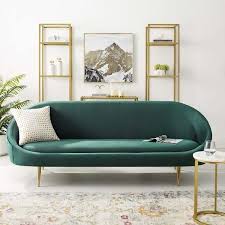 These modern furniture pieces typically sport a curved back, with a front area and cushions that align with the angle of the curve. Our Best Living Room Furniture Deals Modern Sofa Living Room Green Sofa Mid Century Style Sofas