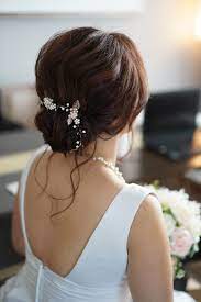 Textured And Effortless Bridal Updo Hair And Makeup Artist Bridal Updo Medium Length Hair Styles