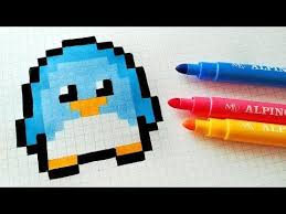 Handmade Pixel Art How To Draw Kawaii Penguin Pixelart Youtube Pixel Drawing Pixel Art Anime Pixel Art