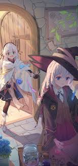 Elaina And Amnesia Majo No Tabitabi Blue Roses Witch Room Green Eyes