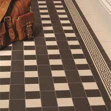 Victorian floor tiles with border. Greek Key Border Black On White Tile