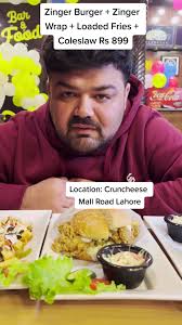 Zinger Burger + Zinger Wrap + Loaded Fries + Coleslaw Rs899 CrunCheese