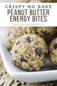 Crispy No Bake Peanut Butter Energy Bites Recipe Peanut Butter Energy Bites No Bake Energy Bites Energy Bites