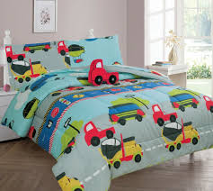 6pc Bed In Bag Comforter Kids Boy Toddler City Truck Construction Car Supersoft Reversible Warm Twin Size Comforter Sham Sheet Fitted Sheet Pillow Case Decorative Pillow Walmart Com Walmart Com