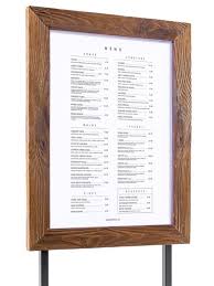 Porte Menu Montreal Vertical A Pied Menu En Bois Panneau Led Led Lumineuse