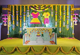 Sketch To Reality This Floral Decor For A Sreemantham Function Handmadeby Indian Baby Shower Decorations Cradle Ceremony Naming Ceremony Decoration