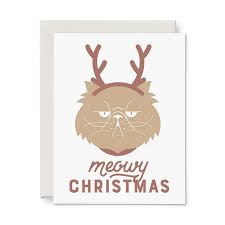 Personalize with your own message, photos and stickers. Meowy Christmas Holiday Greeting Card Ruff House Print Shop