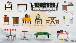 Check spelling or type a new query. Types Of Tables List Of Tables With Pictures In English 7esl