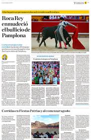 TAUROMAQUIAS - Primera bitácora taurina del Perú: EL COMERCIO. Roca Rey  enmudeció el bullicio de Pamplona