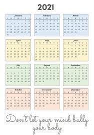 The australasian society of aesthetic plastic surgeons (asaps) invites you to the anatomical dissection and cosmetic procedures workshop at the medical engineering research facility (merf), queensland university of technology, brisbane, 18 november 2021. 2021 Inspiring Portrait Calendar Printable Calendar Template Planner Pages Bullet Journal Ideas Pages