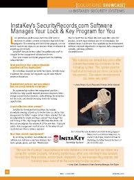 Instakey Securityrecords Com Software Manages Your Lock Key Program For You