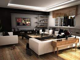 Centre modern furniture around a cubic rug. Living Room Interior Design Mohammad Abu Ezza