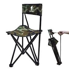 Geertop Folding Tripod Field Chair Camp Stool With Backrest For Camping Fishing Hiking Hunting Outdoor Folding Camping Chairs Folding Stool Chair