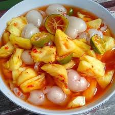 Resep dan cara membuat acar timun wortel nanas yang mudah dan lezat, lihat juga tips membuat ayam bumbu kecap di yummy app. Acar Nanas Rambutan Credit Resep Ayam Laziz Facebook