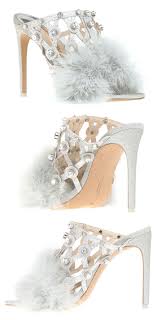 Silver Glitter Jewels And Feathers Bridal Shoes Feather Wedding Shoes For Spring Wedding Celebri Beautiful Wedding Shoes Wedding Shoes Perfect Wedding Shoes