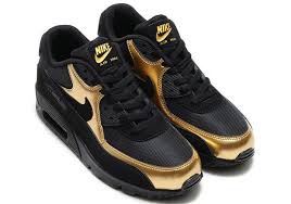 Black And White Air Max 90 Mens Nike Presto Air Max 90 Black Gold Pack Sneaker Bar Detroit Gold Nike Shoes Mens Nike Shoes Black Nike Shoes