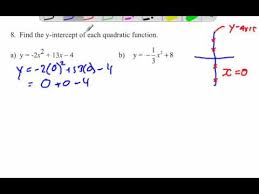 Jul 12, 2019 · factored formlooks like this: Finding Y Intercept Of Quadratic Functions Given An Equation Youtube