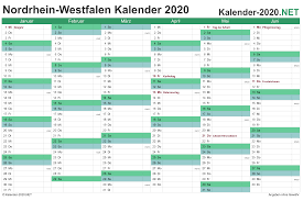 Ferien und feiertage deutschland ferienkalender kostenlos ausdrucken. Kalender 2020 Nordrhein Westfalen