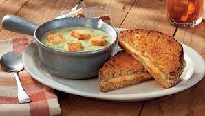 This Is At Cracker Barrel And Awesome Would Love The Recipe Grilled 3 Cheese Sandwich Green Tomato N Ham Soup Enjoy T Food Recipes Green Tomato Recipes