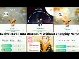 How to evolve eevee into evolutions slyveon, leafeon, glaceon, umbreon, espeon, vaporeon, flareon and jolteon once you've used the name trick, eevee can be evolved into sylveon by earning 70 buddy hearts with it, which means your chosen eevee needs to. How To Evolve Eevee Into Umbreon In Pokemon Go August 2021