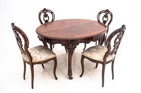 For casual events, one needs just a basic table setting: Antique Dining Table Chairs Set Set Of 5 For Sale At Pamono
