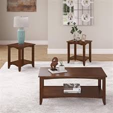 Bringing in accent tables creates the perfect spot to kick your. Corliving 3pc Two Tiered Coffee Table And End Tables Set Lowe S Canada
