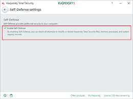 How To Enable Or Disable Self Defense In Kaspersky Total Security 2018