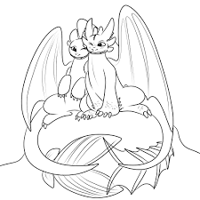 Light fury coloring page lovely free printable toothless. Toothless And Light Fury Babies Coloring Pages Novocom Top